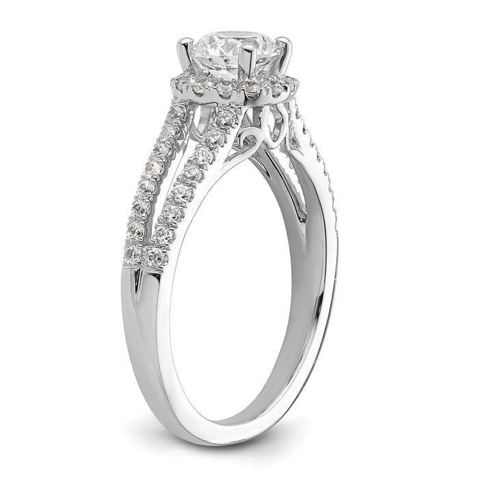 Buy Exclusive 14K White Gold Halo Engagement Ring for 3/4 Carat Center-6