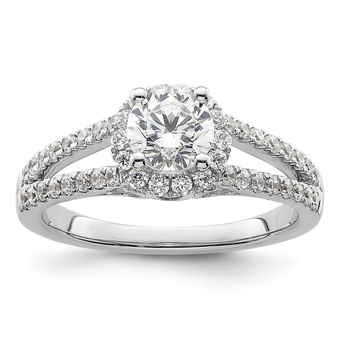 Buy Exclusive 14K White Gold Halo Engagement Ring for 3/4 Carat Center-1