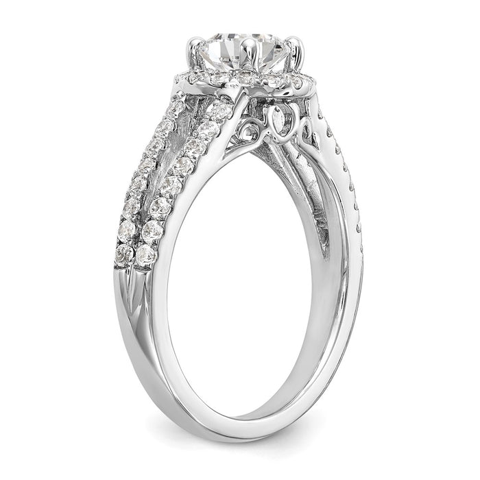 Exclusive 14K White Gold Halo Semi-Mount Engagement Ring for 1 Carat-6