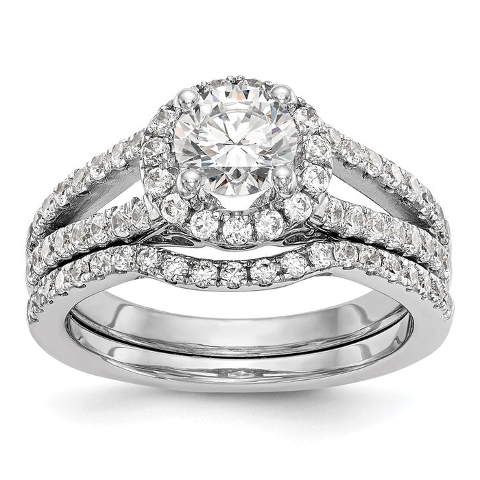 Exclusive 14K White Gold Halo Semi-Mount Engagement Ring for 1 Carat-7