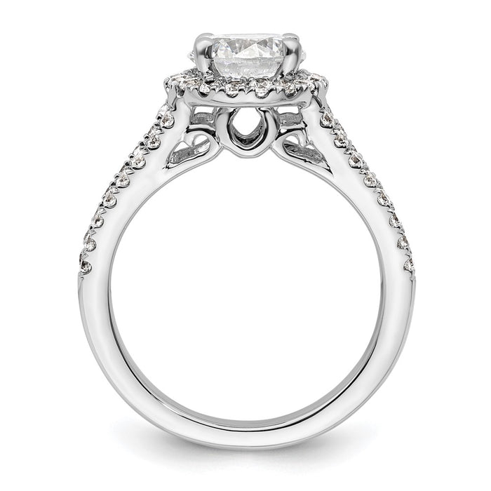 Buy Stylish 14K White Gold Halo Semi-Mount Ring for 1.5 Carat Center-2
