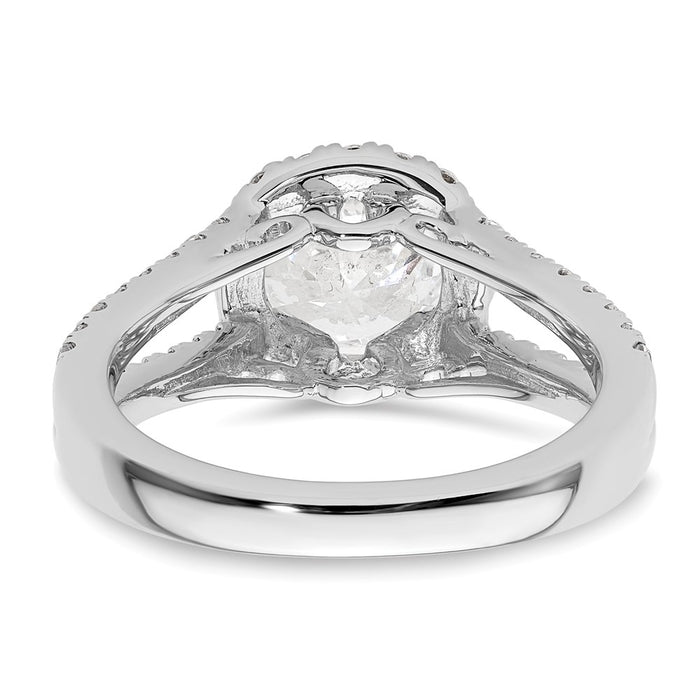 Buy Stylish 14K White Gold Halo Semi-Mount Ring for 1.5 Carat Center-5