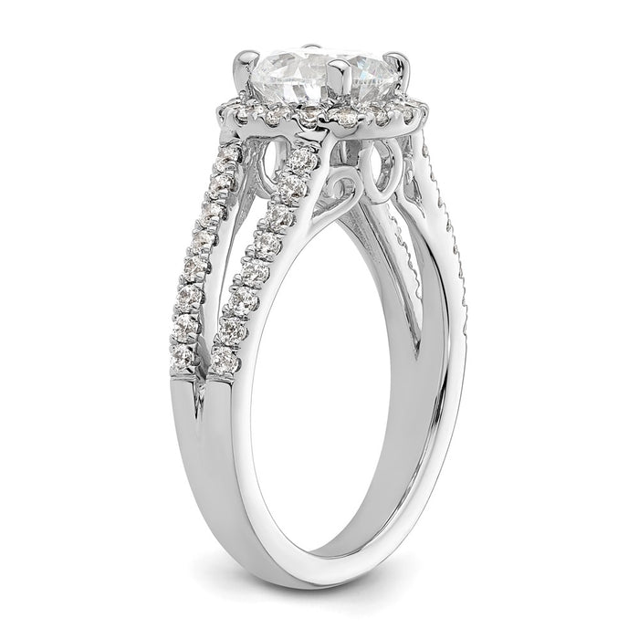 Buy Stylish 14K White Gold Halo Semi-Mount Ring for 1.5 Carat Center-6