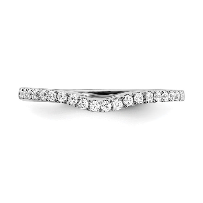 Buy Stylish 14K White Gold Diamond Contoured Wedding Band, 1/5 Carat Value-4