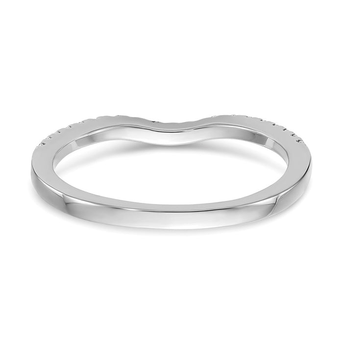 Buy Stylish 14K White Gold Diamond Contoured Wedding Band, 1/5 Carat Value-5
