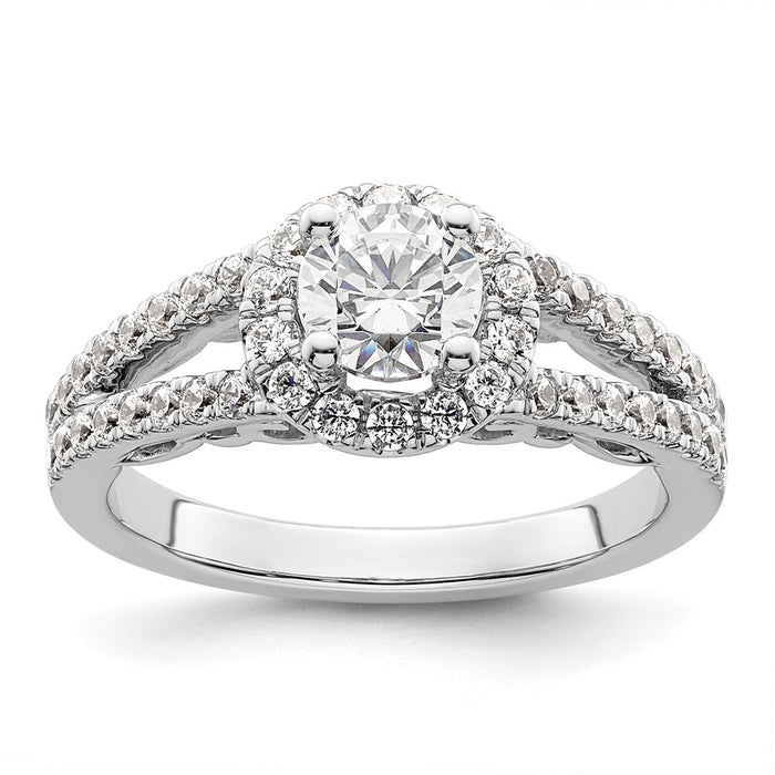 Buy Exclusive 14K White Gold Halo Engagement Ring with 5/8 Carat Diamonds-1