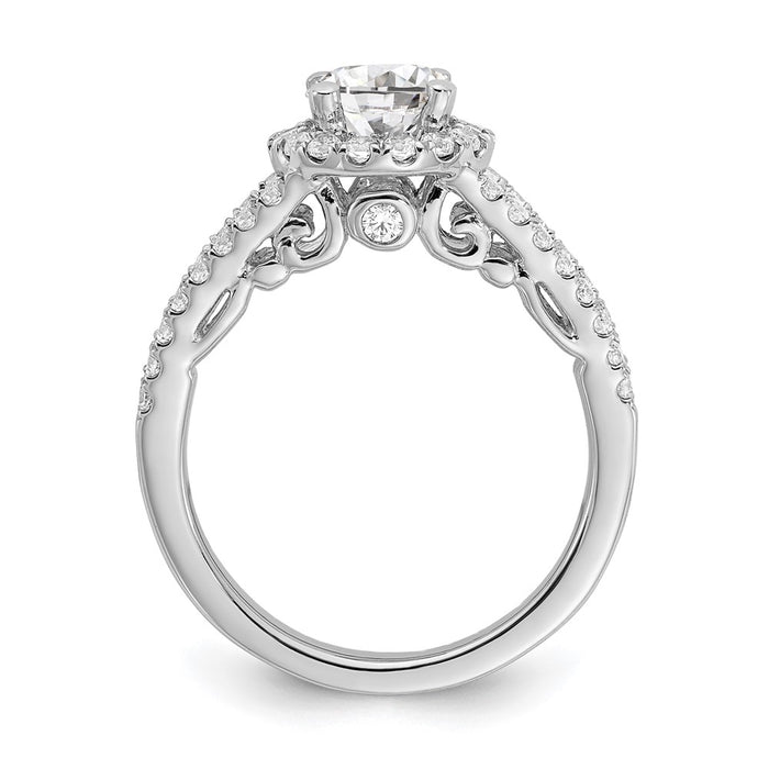 Buy Exclusive 14K White Gold Halo Semi-Mount Engagement Ring for 1 Carat-2