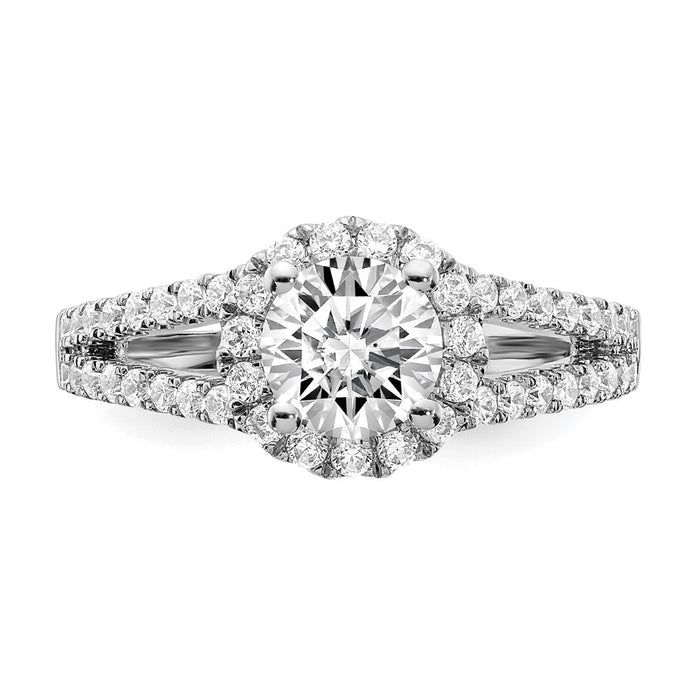Buy Exclusive 14K White Gold Halo Semi-Mount Engagement Ring for 1 Carat-4
