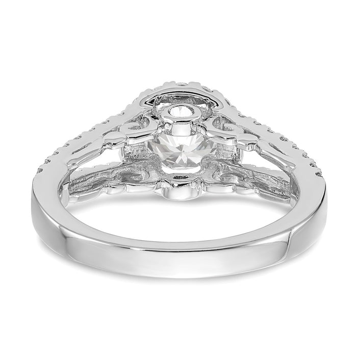 Buy Exclusive 14K White Gold Halo Semi-Mount Engagement Ring for 1 Carat-5