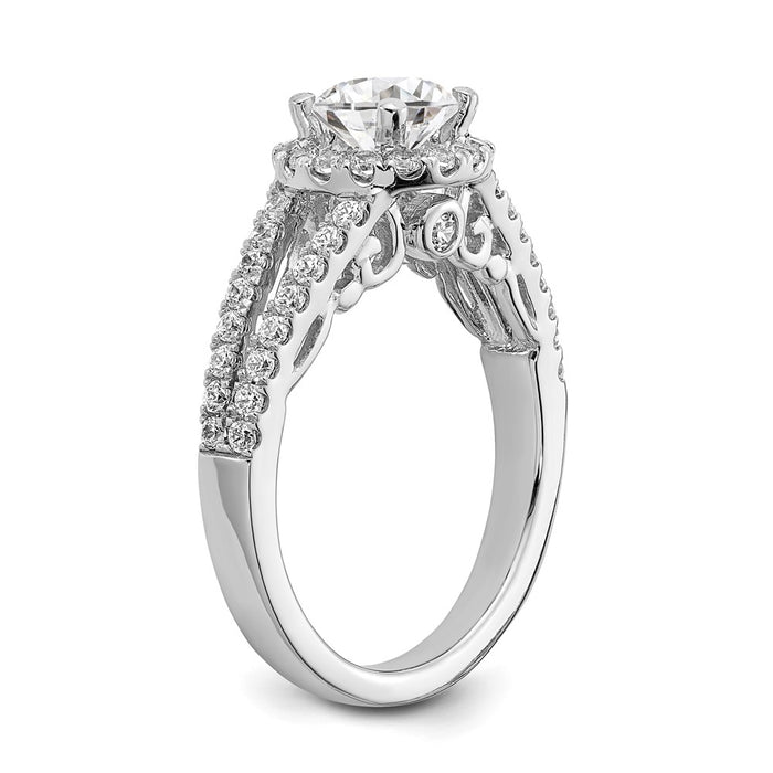Buy Exclusive 14K White Gold Halo Semi-Mount Engagement Ring for 1 Carat-6