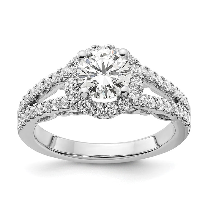 Buy Exclusive 14K White Gold Halo Semi-Mount Engagement Ring for 1 Carat-1