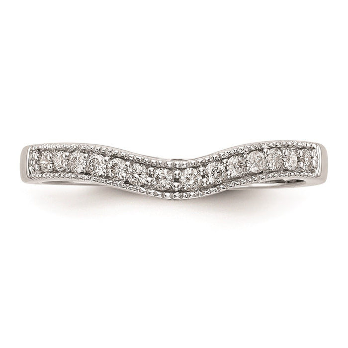 Buy Stylish 14K White Gold Curved Wedding Band Setting - Luxury & Quality-4