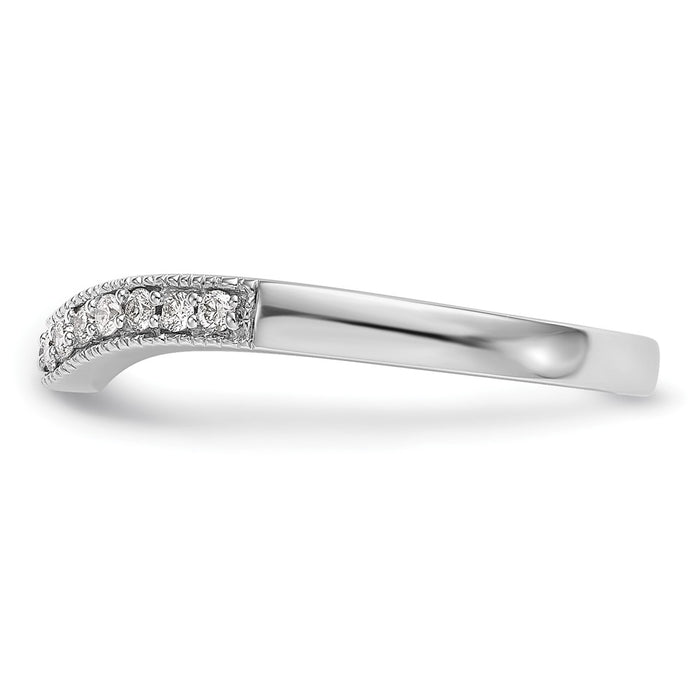 Buy Stylish 14K White Gold Wedding Band with 1/6 Carat Diamond - Discounted!-3