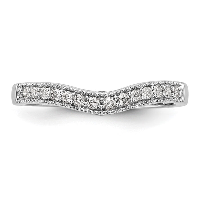 Buy Stylish 14K White Gold Wedding Band with 1/6 Carat Diamond - Discounted!-4
