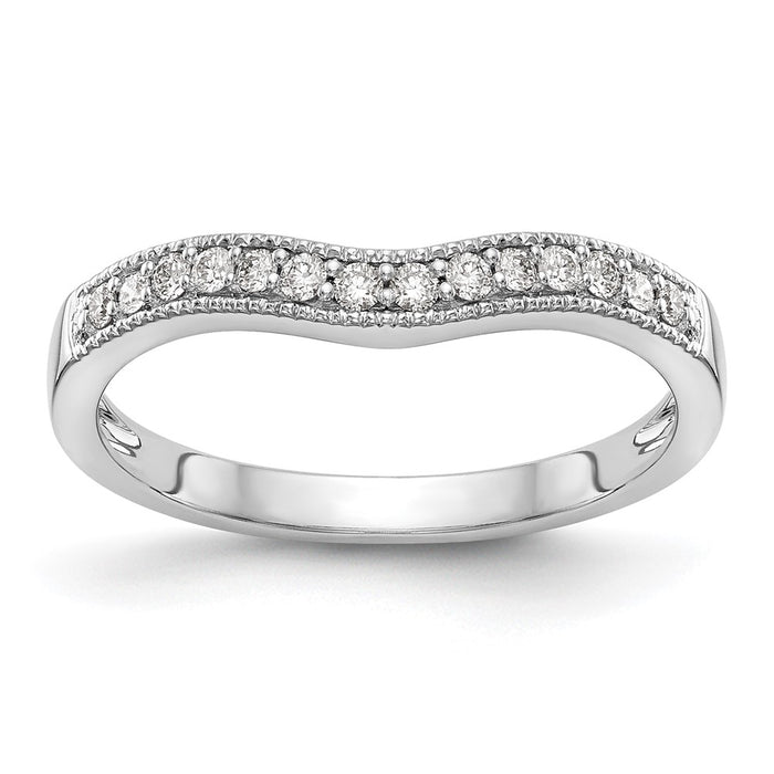 Buy Stylish 14K White Gold Wedding Band with 1/6 Carat Diamond - Discounted!-1