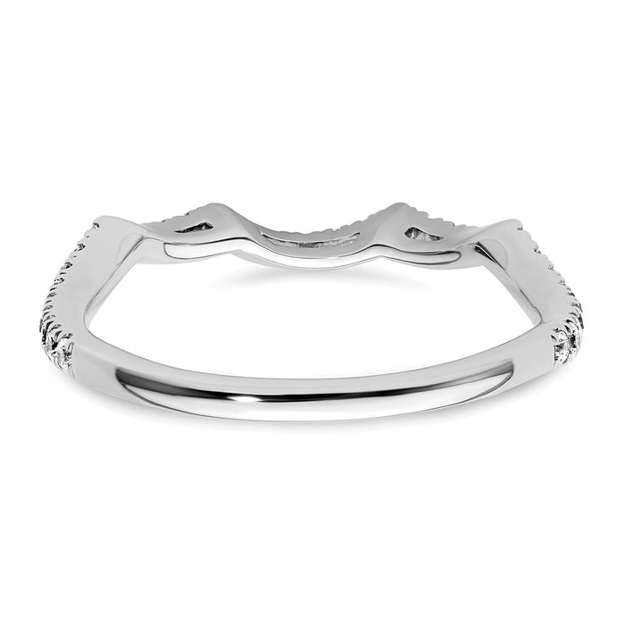 Exclusive 14K White Gold 1/3 Carat Diamond Contoured Wedding Band - Stylish Value-5