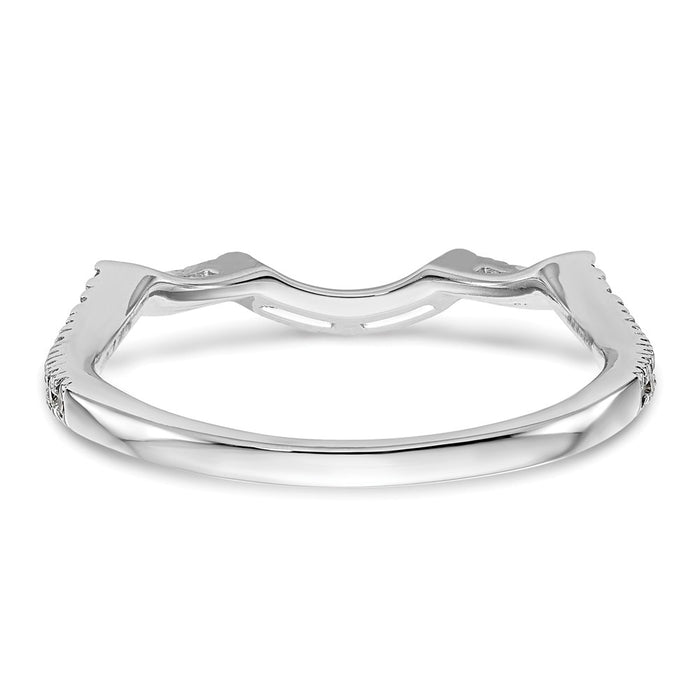 Buy Stylish 14K White Gold 1/3 Carat Diamond Contoured Wedding Band Set-5