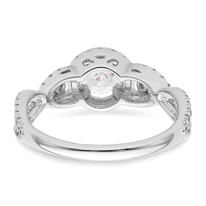 Exclusive 14K White Gold Halo Engagement Ring, Accommodates 1/2 Carat Stone-5