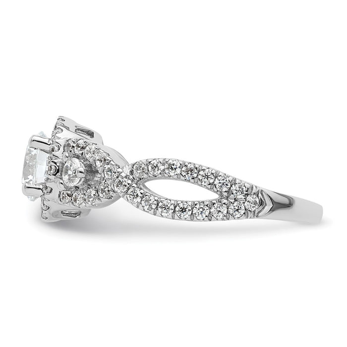 High-Quality 14K White Gold Semi-Mount Engagement Ring for 3/4 Carat Diamond - Stylish Value-3