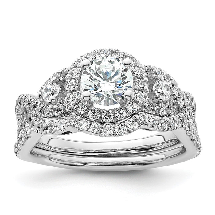 High-Quality 14K White Gold Semi-Mount Engagement Ring for 3/4 Carat Diamond - Stylish Value-7