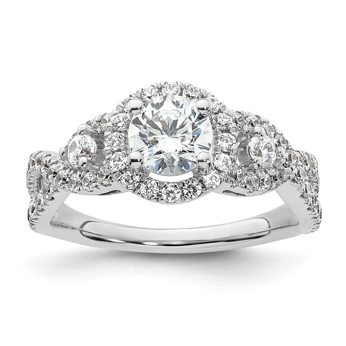 High-Quality 14K White Gold Semi-Mount Engagement Ring for 3/4 Carat Diamond - Stylish Value-1