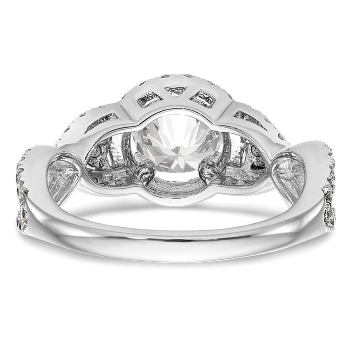 Exclusive 14K White Gold Halo Engagement Ring for 1 Carat Round Center-5