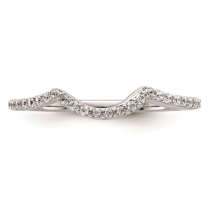 Buy Stylish 14K White Gold Curved Wedding Band Setting - Affordable Elegance-4