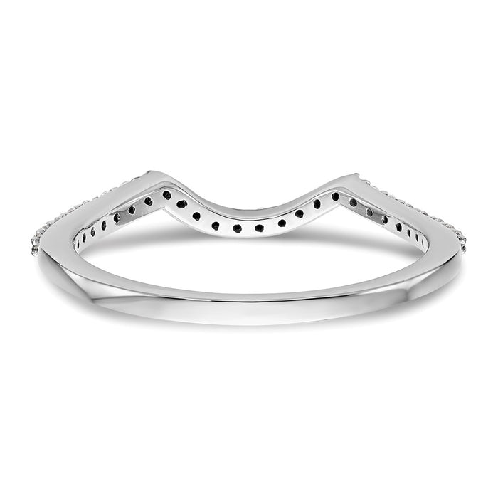 Buy Stylish 14K White Gold Wedding Band with 1/8 Carat Diamond Accents-5