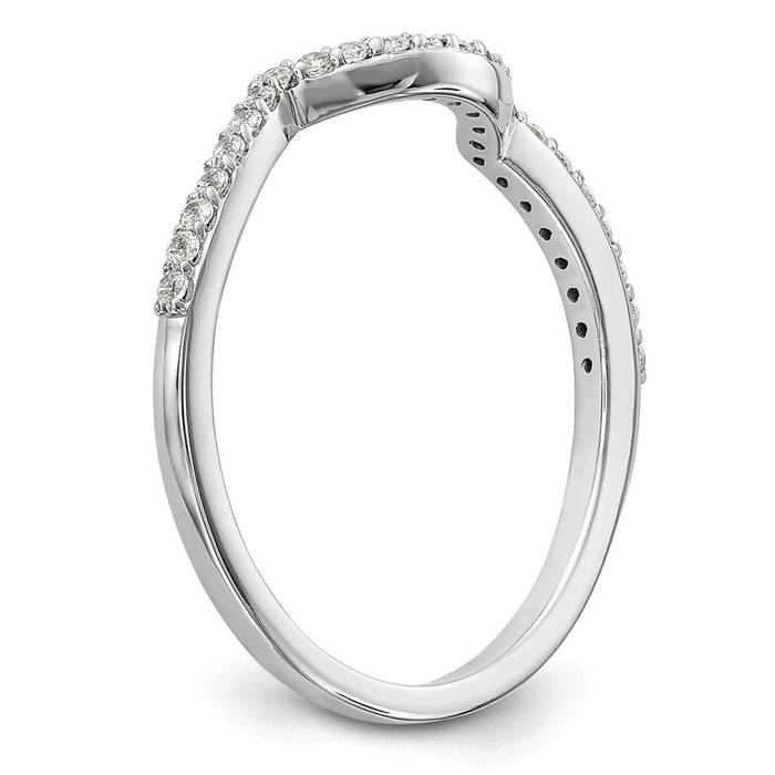 Buy Stylish 14K White Gold Wedding Band with 1/8 Carat Diamond Accents-6