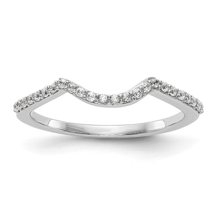 Buy Stylish 14K White Gold Wedding Band with 1/8 Carat Diamond Accents-1