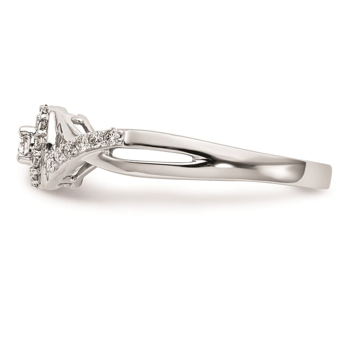 Exclusive 10K White Gold Halo Engagement Ring - 1/10 Carat Center Stone, Stylish 1/5 Carat Total Diamond Weight-3