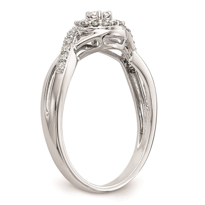 Exclusive 10K White Gold Halo Engagement Ring - 1/10 Carat Center Stone, Stylish 1/5 Carat Total Diamond Weight-6
