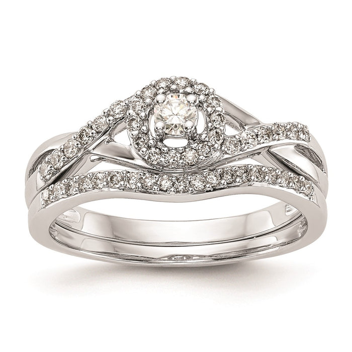 Exclusive 10K White Gold Halo Engagement Ring - 1/10 Carat Center Stone, Stylish 1/5 Carat Total Diamond Weight-7
