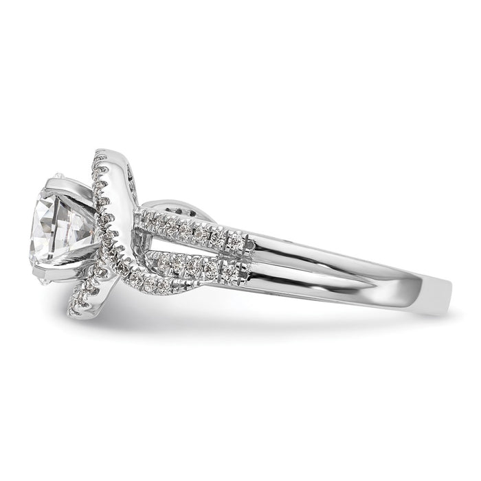 Buy Stylish 14K White Gold Halo Engagement Ring with 1/3 Carat Diamond-3