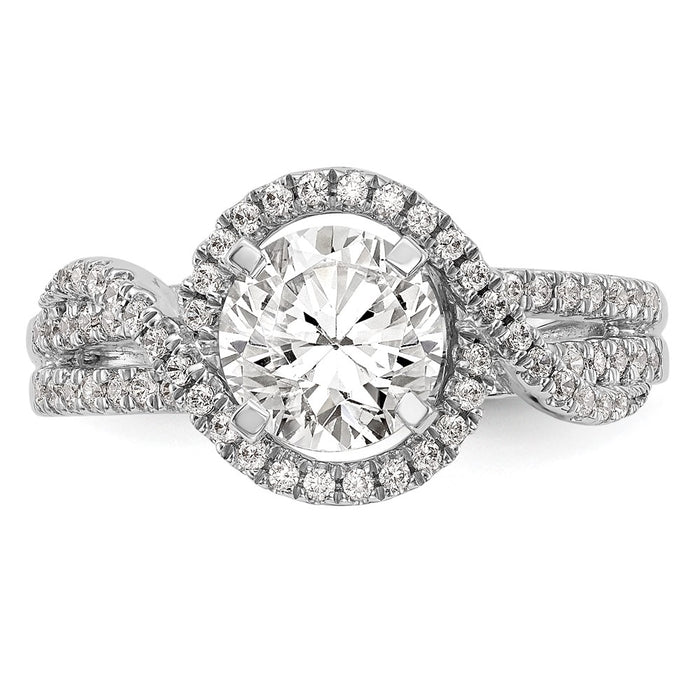 Buy Stylish 14K White Gold Halo Engagement Ring with 1/3 Carat Diamond-4