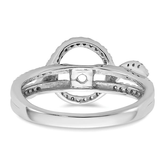 Buy Stylish 14K White Gold Halo Engagement Ring with 1/3 Carat Diamond-5