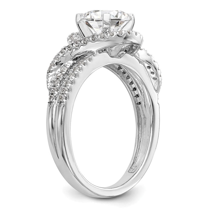 Buy Stylish 14K White Gold Halo Engagement Ring with 1/3 Carat Diamond-6
