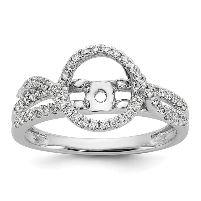 Buy Stylish 14K White Gold Halo Engagement Ring with 1/3 Carat Diamond-1
