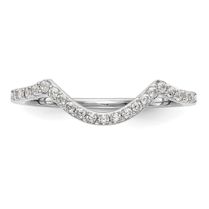 Buy Stylish 14K White Gold Wedding Band with 1/6 Carat Diamond Accents-4