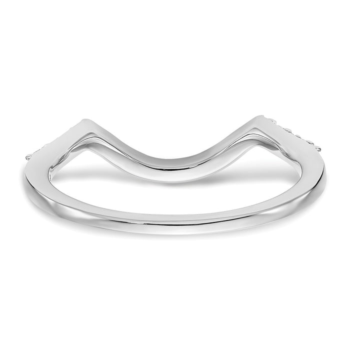 Buy Stylish 14K White Gold Wedding Band with 1/6 Carat Diamond Accents-5
