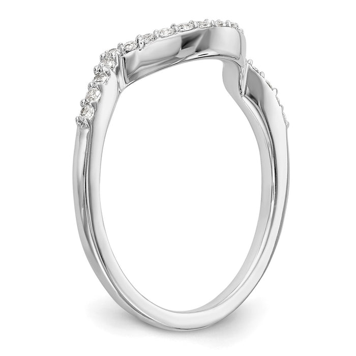 Buy Stylish 14K White Gold Wedding Band with 1/6 Carat Diamond Accents-6