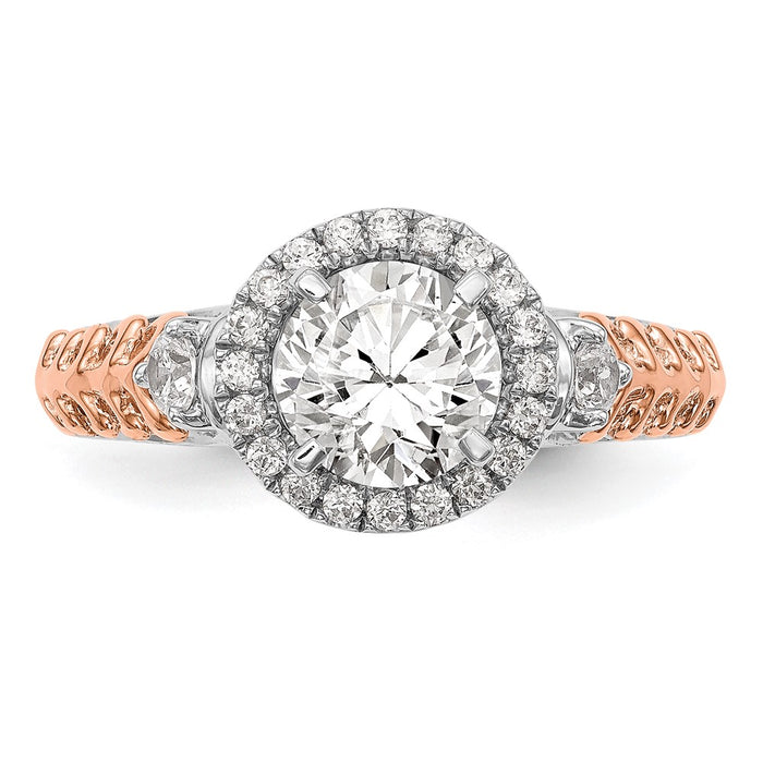 Buy Exclusive 14K Two-Tone Halo Engagement Ring Semi-Mount with 1/4 Carat Diamond-4