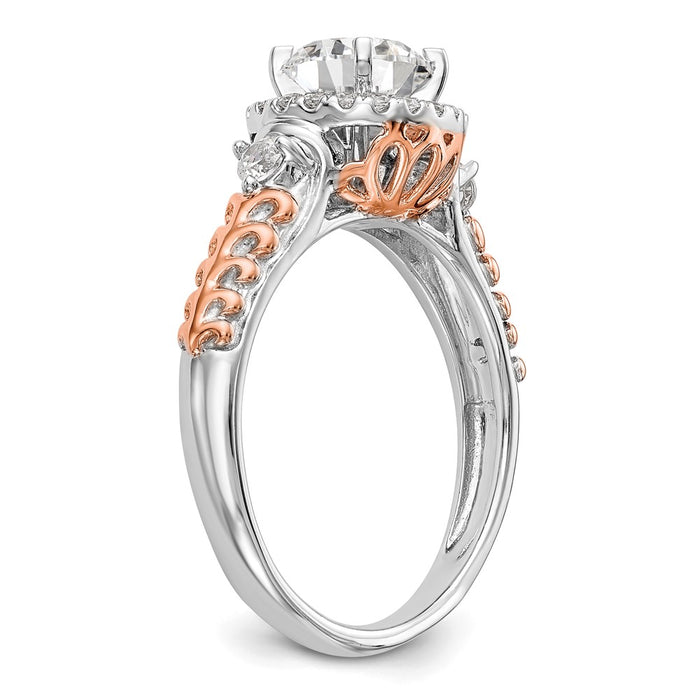 Buy Exclusive 14K Two-Tone Halo Engagement Ring Semi-Mount with 1/4 Carat Diamond-6