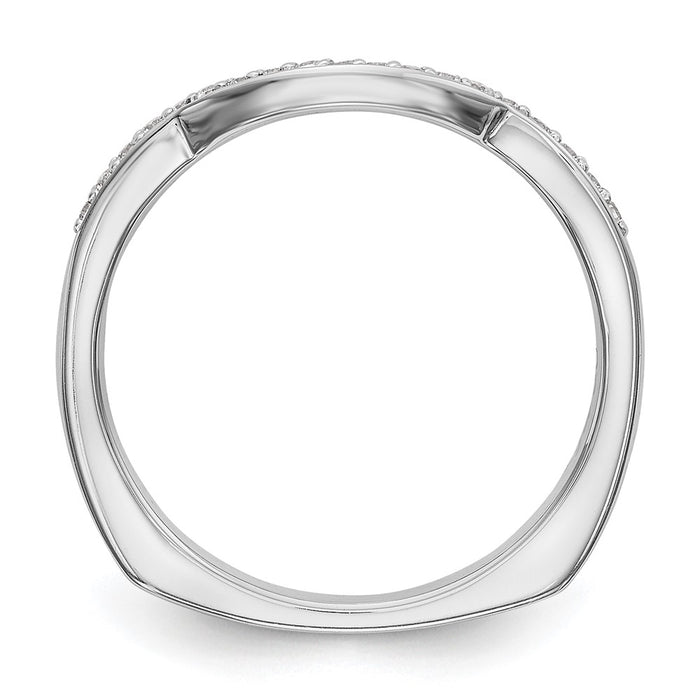 High-Quality 14K White Gold Contoured Wedding Band, 1/10 Carat Diamond - Stylish Value-2