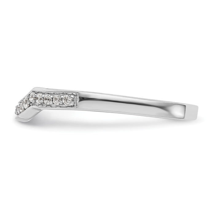 High-Quality 14K White Gold Contoured Wedding Band, 1/10 Carat Diamond - Stylish Value-3