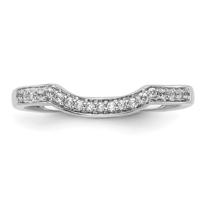 High-Quality 14K White Gold Contoured Wedding Band, 1/10 Carat Diamond - Stylish Value-4