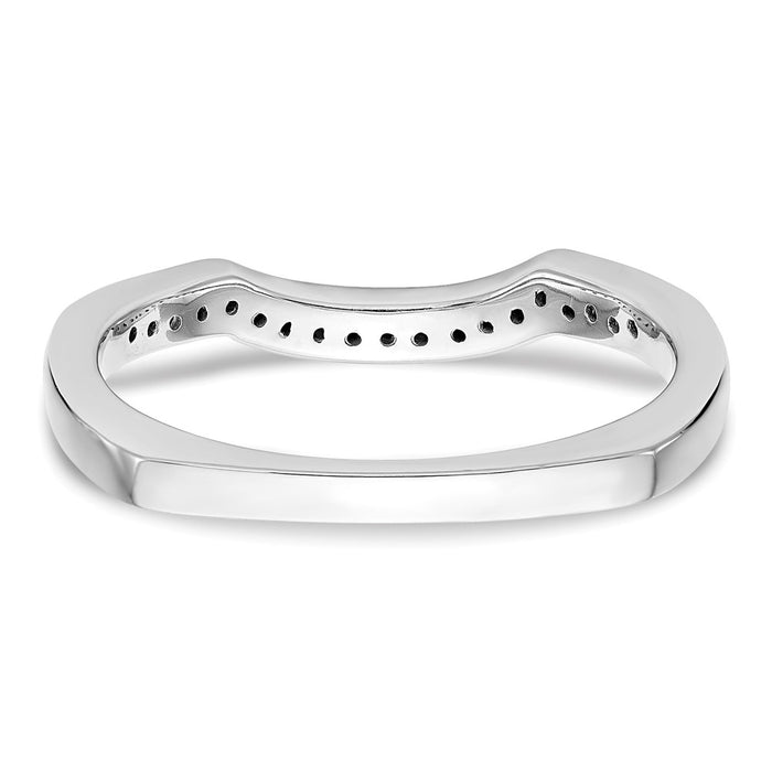 High-Quality 14K White Gold Contoured Wedding Band, 1/10 Carat Diamond - Stylish Value-5