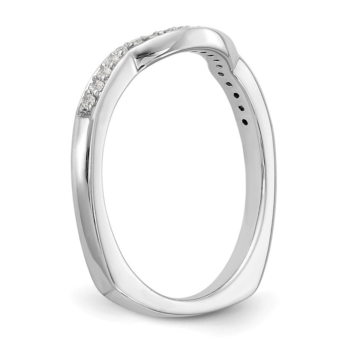 High-Quality 14K White Gold Contoured Wedding Band, 1/10 Carat Diamond - Stylish Value-6