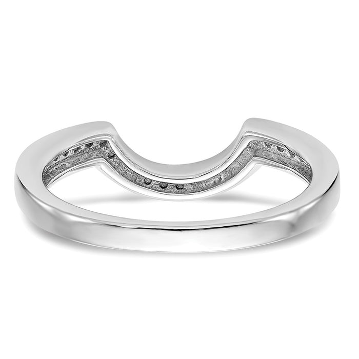 Buy Stylish 14K White Gold Contoured Wedding Band with 1/8 Carat Diamonds-5