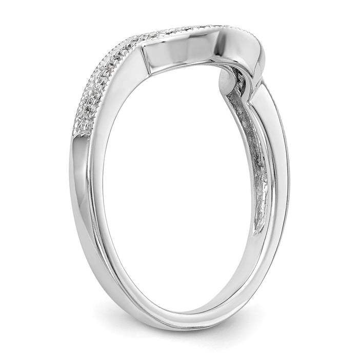 Buy Stylish 14K White Gold Contoured Wedding Band with 1/8 Carat Diamonds-6